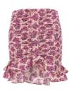 Isabel Marant Milendi Gathered Mini Skirt With Ruuffles In Fuchsia