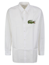 Comme Des Garçons Shirt X Lacoste Oversized Shirt With Maxi Patch In White