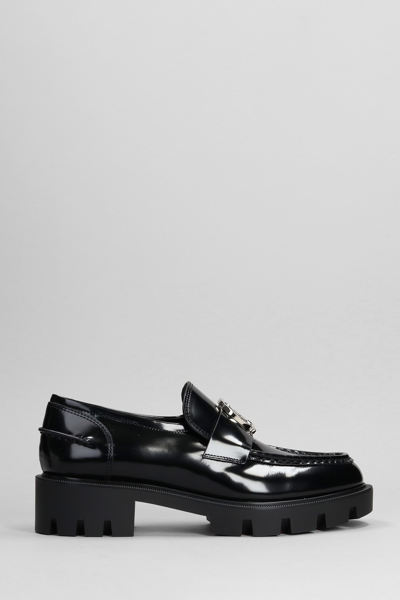 Christian Louboutin Cl Moc Lug Loafers In Black Leather