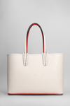 CHRISTIAN LOUBOUTIN CABATA SMALL TOTE IN ROSE-PINK LEATHER