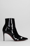 CHRISTIAN LOUBOUTIN SPORTY KATE BOOTY HIGH HEELS ANKLE BOOTS IN BLACK PATENT LEATHER