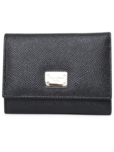 Dolce & Gabbana Continental Wallet In Calf Leather In Black