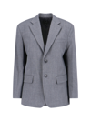 Nili Lotan Boyfriend Single-breasted Jacket In Gray