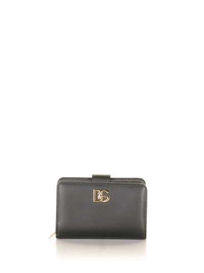 Dolce & Gabbana Small Continental Wallet With Logo In Nero