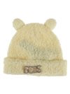 Gcds Crystal Logo Embellished Fur Beanie In Yellow