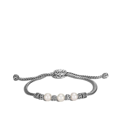 John Hardy Sterling Silver Classic Chain Cultured Freshwater Pearl Slider Bracelet In White Fresh Water Pearl