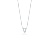 Roberto Coin 18k White Gold 0.05ct Diamond Tiny Treasures Letter "v" Necklace - 001634awchxv In White, Gold-tone