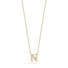 Roberto Coin 18k Yellow Gold 0.07ct Diamond Tiny Treasures Letter "n" Necklace - 001634aychxn In Yellow, Gold-tone