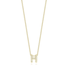 Roberto Coin 18k Yellow Gold 0.06ct Diamond Tiny Treasures Letter "h" Necklace - 001634aychxh In Yellow, Gold-tone