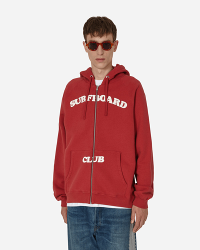Stockholm Surfboard Club Zip Hoodie Goji In Red