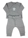 MONCLER SET CONSISTING OF CREW-NECK SWEATSHIRT WITH BACK BUTTONS AND STRETCH COTTON FLEECE TROUSERS AND FRON