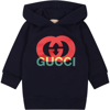 GUCCI BLUE SWEATSHIRT WITH GG PRINT FOR BABY