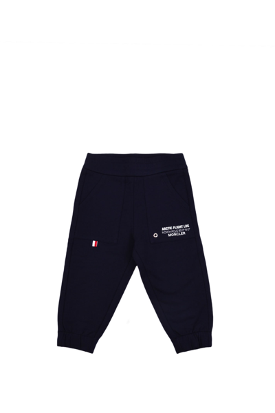 Moncler Babies' Stretch Cotton Sweatpants In Navy