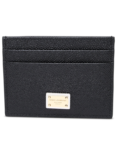 Dolce & Gabbana Black Leather Dauphine Card Holder