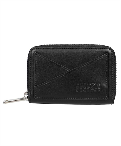 Mm6 Maison Margiela Japanese 6 Zip Around Wallet In Black