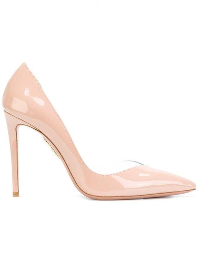 Aquazzura Eclipse 105 Patent Leather Pumps In Powder Pink