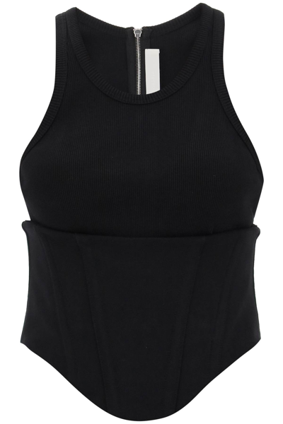 Dion Lee Denim Biker Corset Top In Black