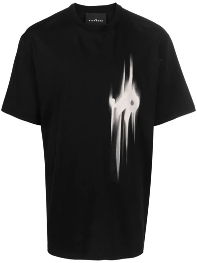 John Richmond T-shirt With Graphic Print In Black