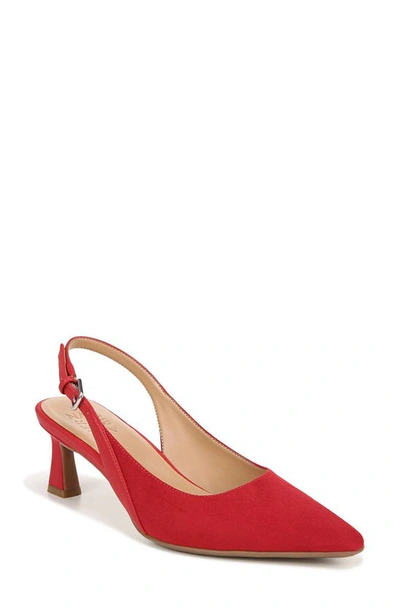 Naturalizer Tansy Slingback Pumps In Crimson Microfiber