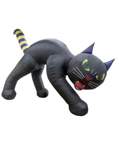 National Tree Company 20ft Inflatable Halloween Black Cat In Green
