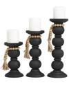 Peyton Lane Set Of 3 Black Wood Handmade Bubble In In Black