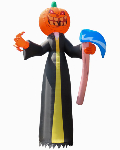 National Tree Company 20ft Inflatable Halloween Pumpkin Reaper In Black