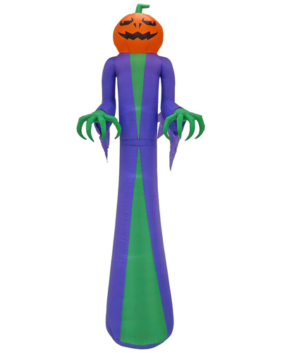 National Tree Company 12ft Inflatable Halloween Pumpkin Ghost In Purple