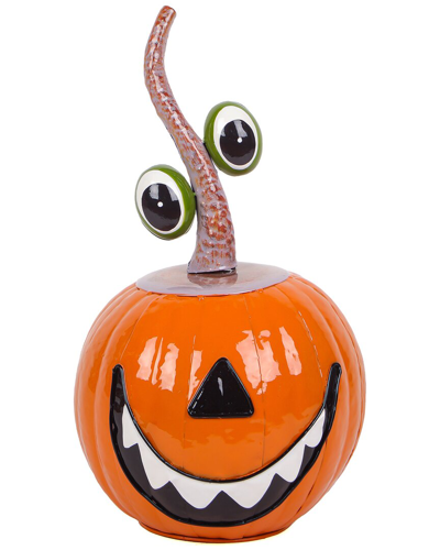 National Tree Company 15in Halloween Floating Eyes Metal Pumpkin Decoration In Orange