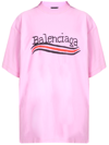 Balenciaga Women's Logo Printed Crewneck T Shirt In Pink