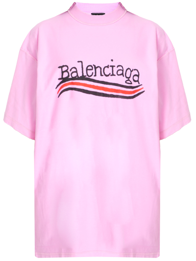 Balenciaga Logo T-shirt In Pink