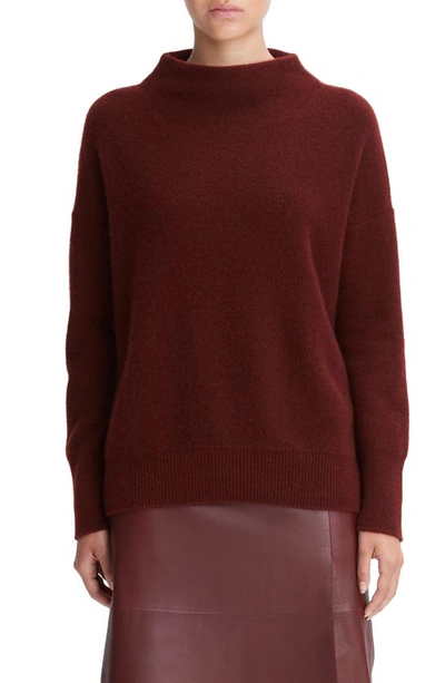 Vince Boiled Cashmere Funnel Neck Pullover In Cinnamon Stick