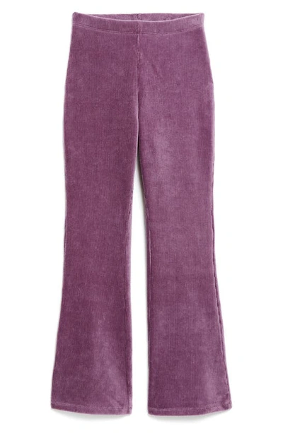 Tractr Kids' Pull-on Flare Corduroy Pants In Dusty Lilac