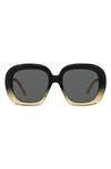 Loewe Curvy 53mm Square Sunglasses In Dark Brown Smoke