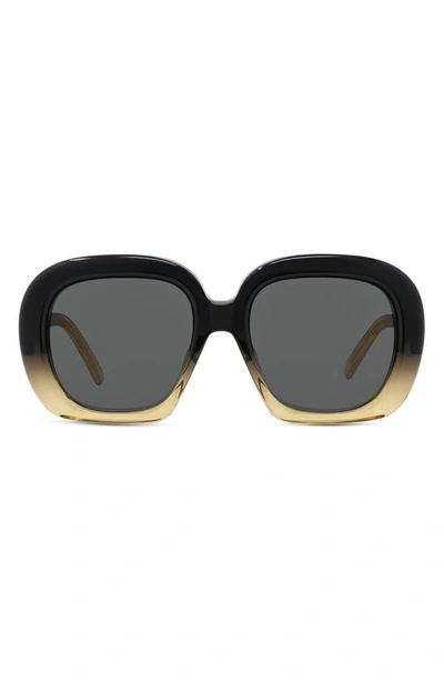 Loewe Curvy 53mm Square Sunglasses In Dark Brown Smoke