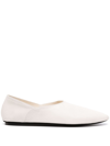 Jil Sander Two-panel Leather Ballerina Flats In White