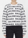 Balenciaga Allover Logo Crop Wool Blend Sweater In White