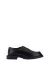 Fendi Black Leather Lace-ups In Tabacco/nero
