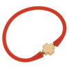 CANVAS STYLE BALI 24K GOLD PLATED CROSS BEAD SILICONE BRACELET IN ORANGE