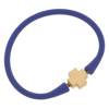 CANVAS STYLE BALI 24K GOLD PLATED CROSS BEAD SILICONE BRACELET IN PERIWINKLE