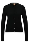 HUGO BOSS CREW-NECK CARDIGAN IN MERINO WOOL