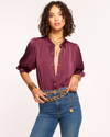 Ramy Brook Dina Button Down Bodysuit In Cabernet