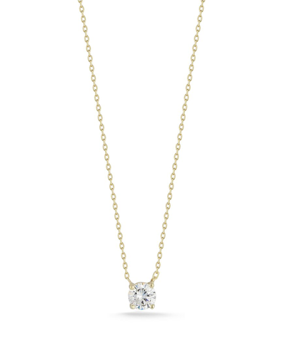 Chloe & Madison Chloe And Madison 14k Over Silver Cz Solitaire Necklace