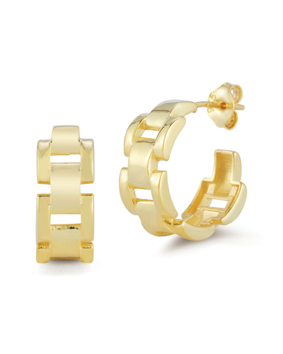 Chloe & Madison Chloe And Madison 14k Over Silver Link Hoops In Gold