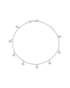 Glaze Jewelry Cubic Zirconia Sterling Silver Charm Anklet In Metallic