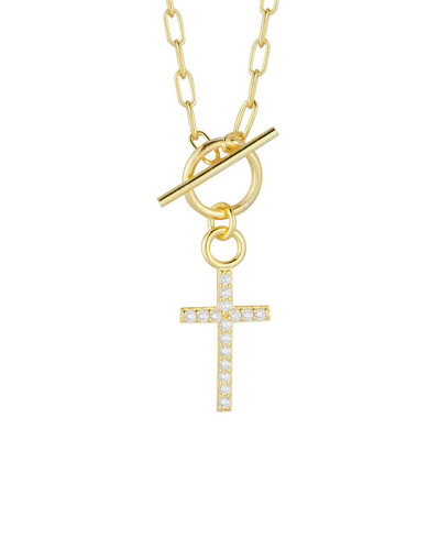 Glaze Jewelry 14k Over Silver Cz Cross Necklace