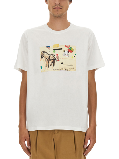 Ps By Paul Smith Zebra Card T-shirt In White