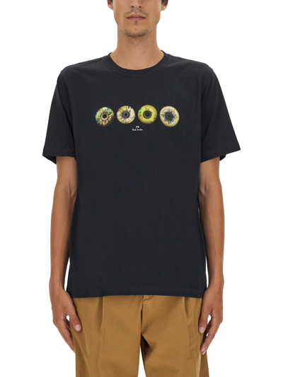 Ps By Paul Smith T-shirt Wheels In Blue