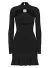 Roberto Cavalli Cut-out Flared Mini Dress In Black