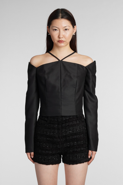 Iro Paju Off-shoulder Crop Top In Black