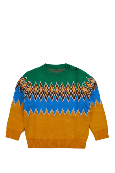 Stella Mccartney Kids' Organic Cotton Knit Sweater In Multicolour